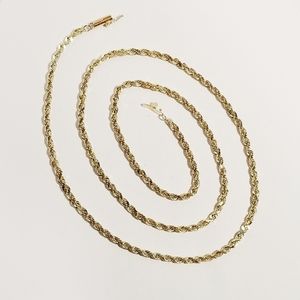 10k Solid Yellow Gold Diamond Cut Rope Chain